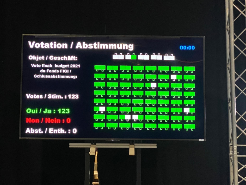 Abstimmungsergebnis Budget Fond FIGI 2021